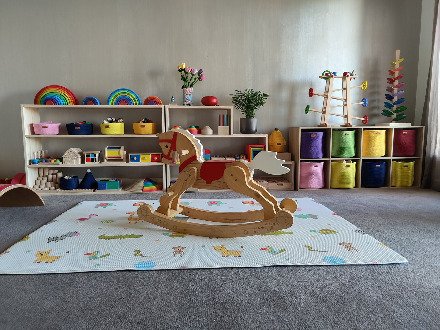 Open-ended Toy Shelf (4-tier)-- Solid HardWood