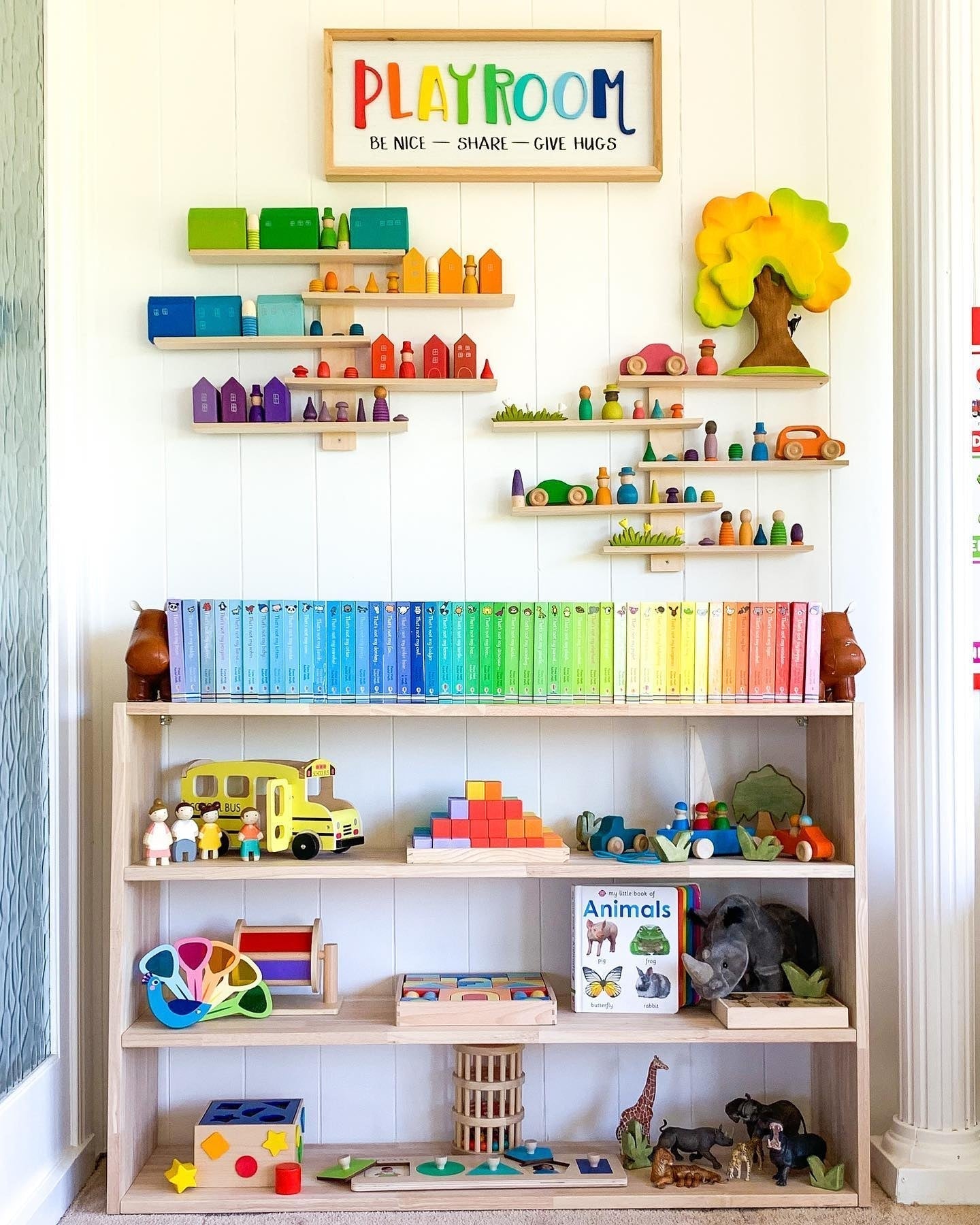 Open - ended Toy Shelf - Varnished Solid HardWood - JoyKids