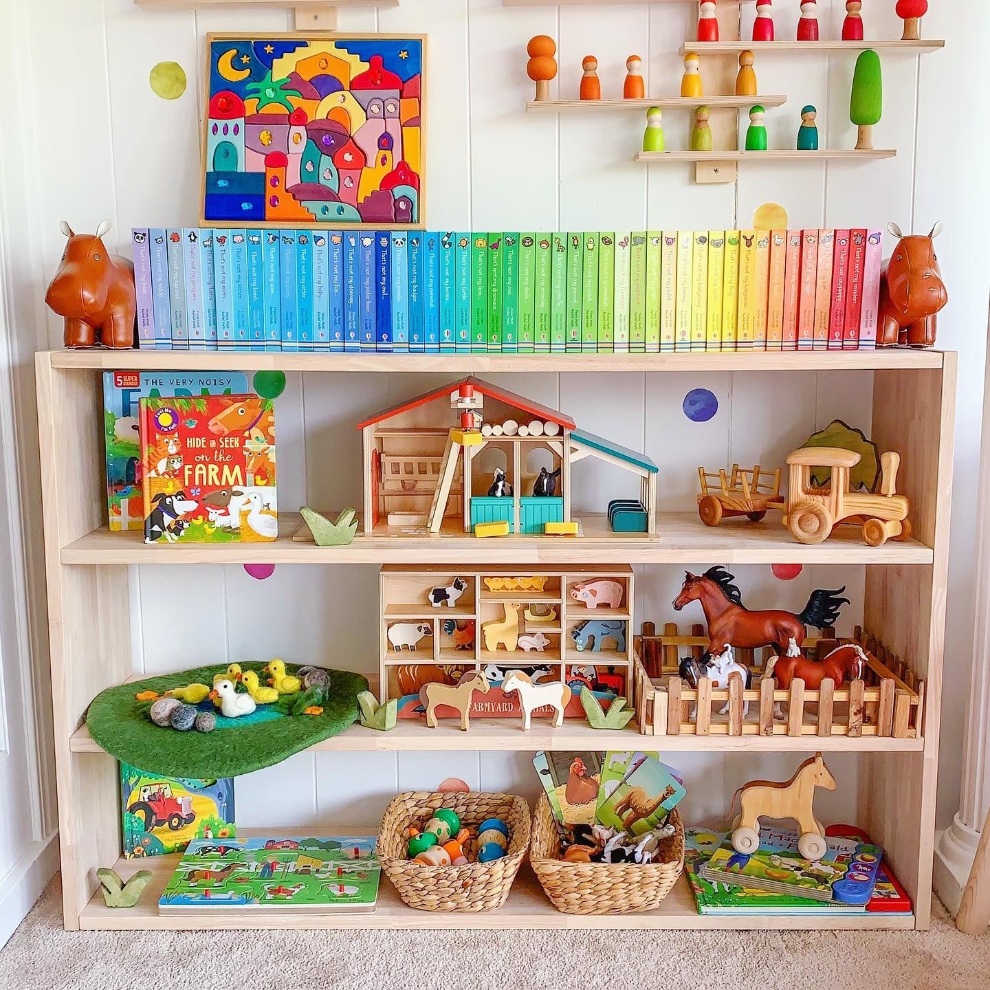 Open-ended Toy Shelf (4-tier)-- Solid HardWood